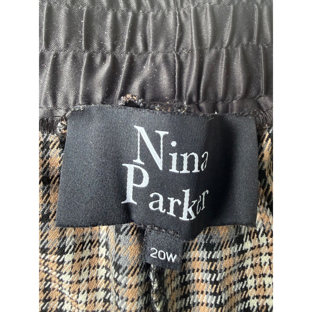 Nina Parker Macy's Plaid Bomber Jacket Wide Leg Pants Set 2X 20W Plus - Picture 13 of 13